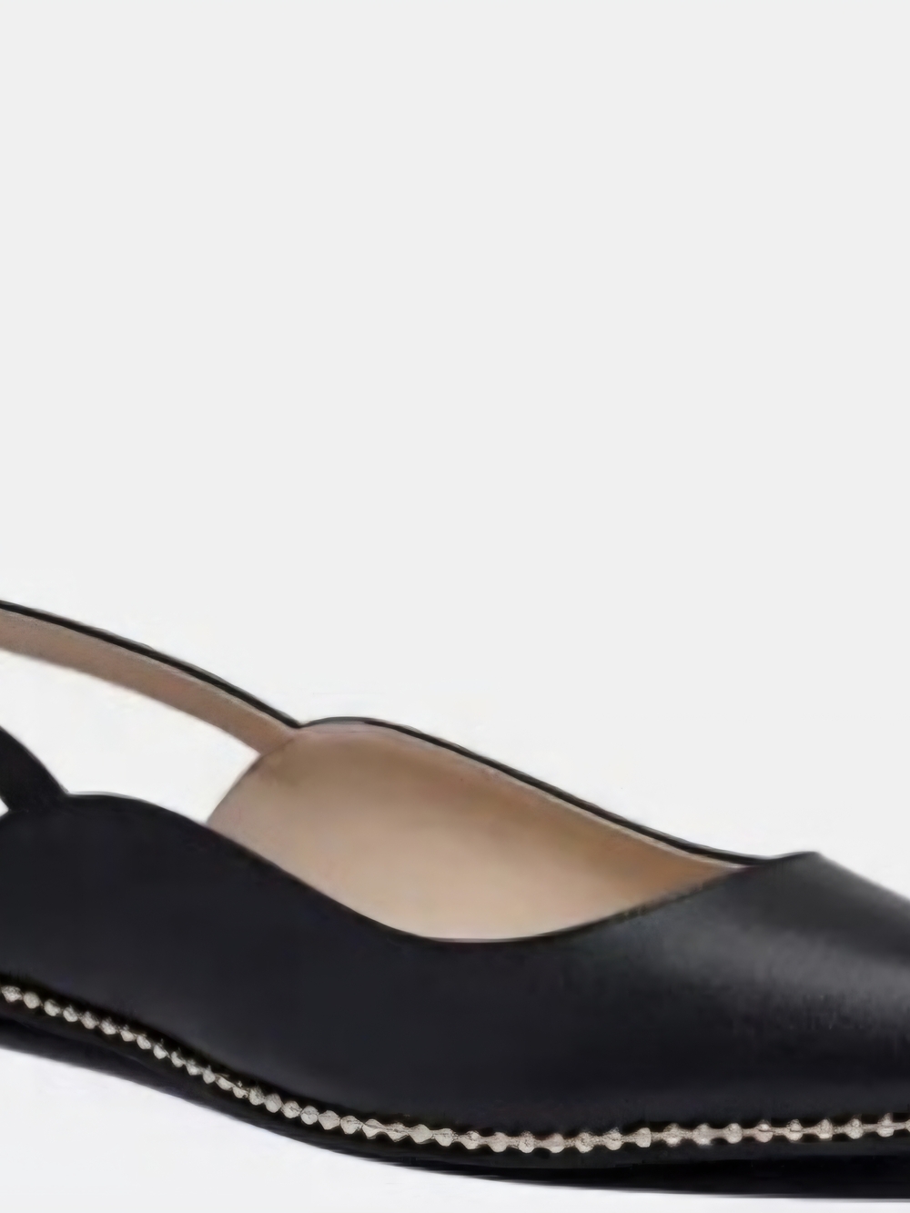 Coach Vae Leather Pointed Toe Slingback Flats in Black - Picture 2 of 7